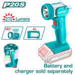 كشاف بطارية رأس متحركة 20 فولت بدون بطارية