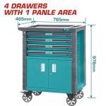 دولاب عدة فارغ تروللى 4 درج و ضلفة - THRC01041