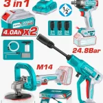 طقم كومبو مكنة غسيل و صاروخ تلميع و دريل - TOSLI250184